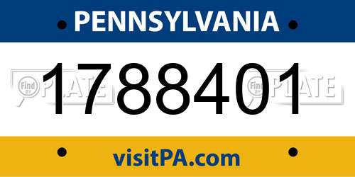 1788401 Pennsylvania License Plate