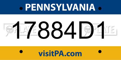 17884D1 Pennsylvania License Plate