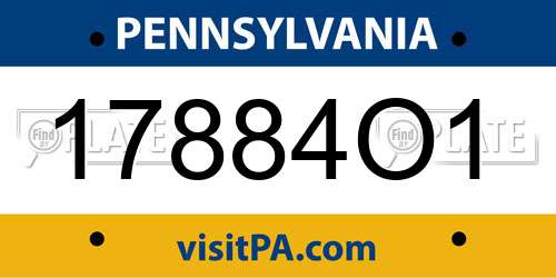 17884O1 Pennsylvania License Plate