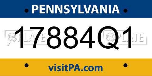 17884Q1 Pennsylvania License Plate