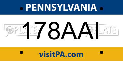 178AAI Pennsylvania License Plate