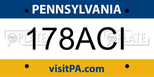 178ACI Pennsylvania License Plate