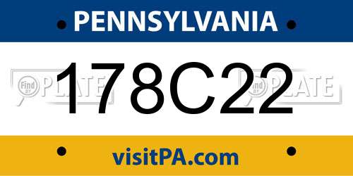 178C22 Pennsylvania License Plate