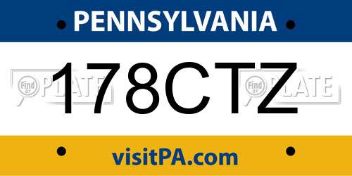178CTZ Pennsylvania License Plate