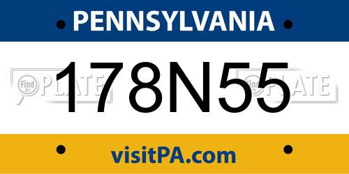 178N55 Pennsylvania License Plate