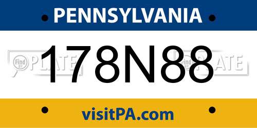 178N88 Pennsylvania License Plate
