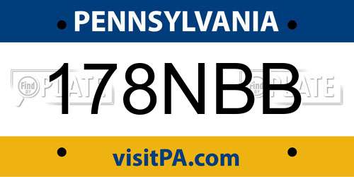 178NBB Pennsylvania License Plate