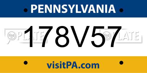 178V57 Pennsylvania License Plate