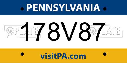 178V87 Pennsylvania License Plate