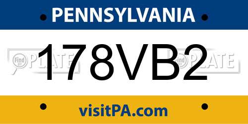178VB2 Pennsylvania License Plate