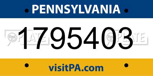 1795403 Pennsylvania License Plate