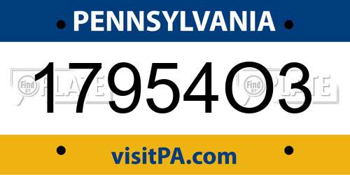 17954O3 Pennsylvania License Plate