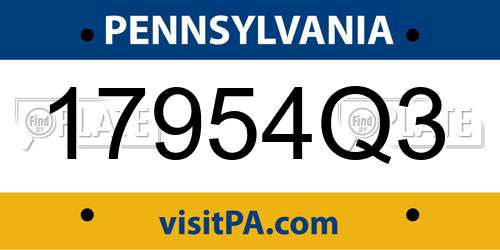 17954Q3 Pennsylvania License Plate