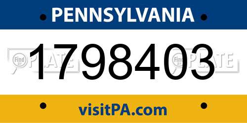 1798403 Pennsylvania License Plate