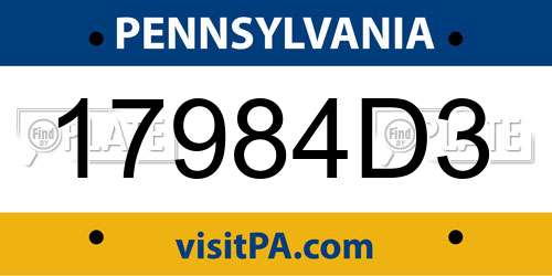 17984D3 Pennsylvania License Plate
