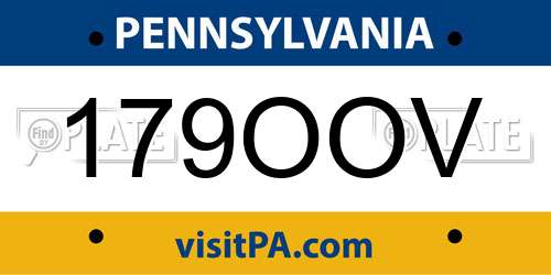 179OOV Pennsylvania License Plate