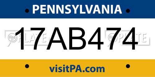 17AB474 Pennsylvania License Plate