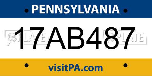 17AB487 Pennsylvania License Plate