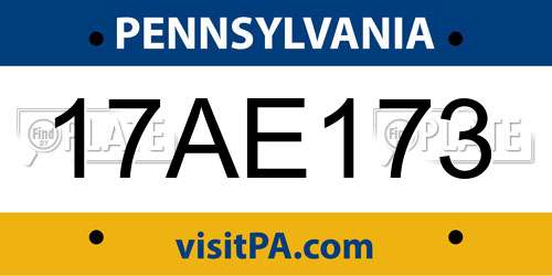 17AE173 Pennsylvania License Plate
