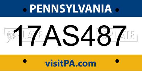 17AS487 Pennsylvania License Plate