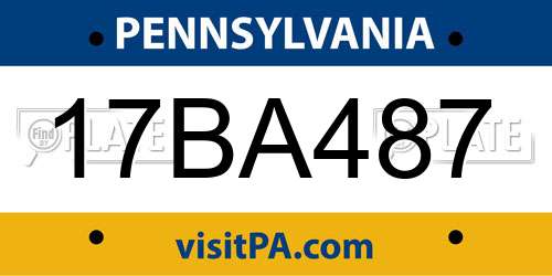 17BA487 Pennsylvania License Plate
