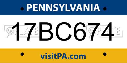 17BC674 Pennsylvania License Plate