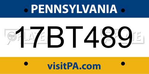 17BT489 Pennsylvania License Plate
