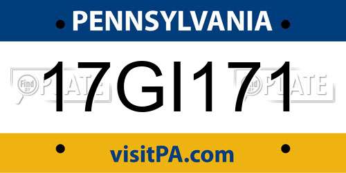 17GI171 Pennsylvania License Plate