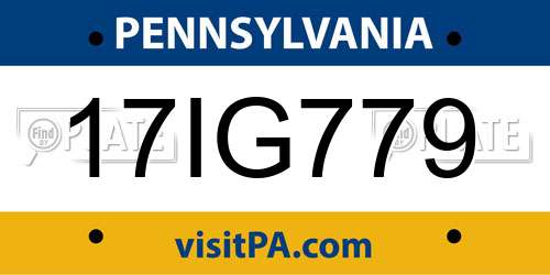 17IG779 Pennsylvania License Plate