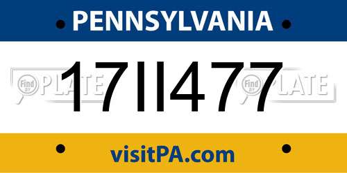 17II477 Pennsylvania License Plate