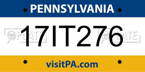 17IT276 Pennsylvania License Plate