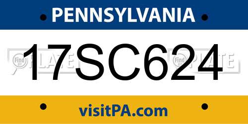 17SC624 Pennsylvania License Plate