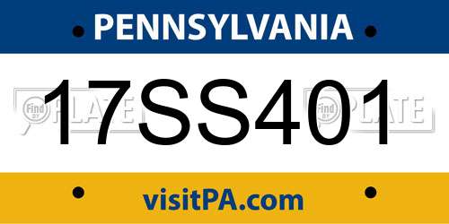 17SS401 Pennsylvania License Plate