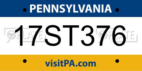 17ST376 Pennsylvania License Plate