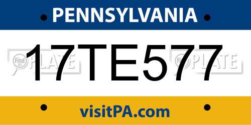 17TE577 Pennsylvania License Plate