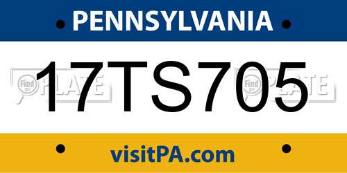 17TS705 Pennsylvania License Plate