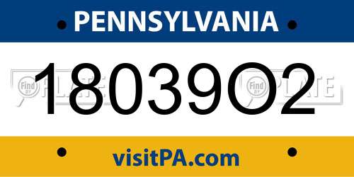 18039O2 Pennsylvania License Plate