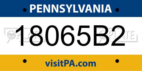 18065B2 Pennsylvania License Plate