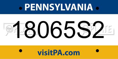 18065S2 Pennsylvania License Plate