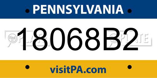 18068B2 Pennsylvania License Plate