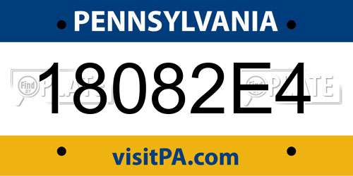 18082E4 Pennsylvania License Plate