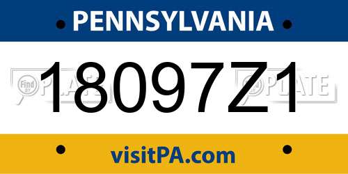 18097Z1 Pennsylvania License Plate