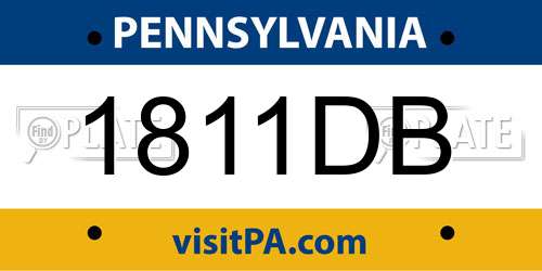 1811DB Pennsylvania License Plate