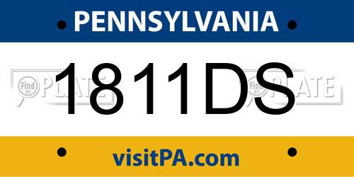 1811DS Pennsylvania License Plate
