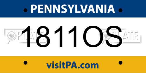 1811OS Pennsylvania License Plate