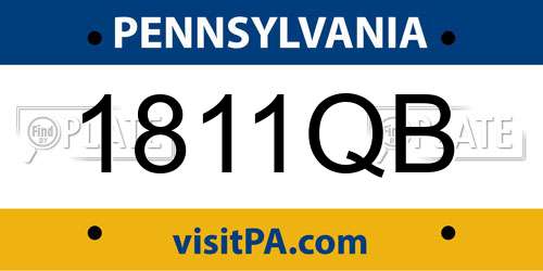 1811QB Pennsylvania License Plate