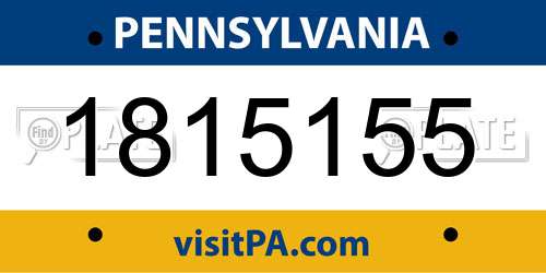 1815155 Pennsylvania License Plate