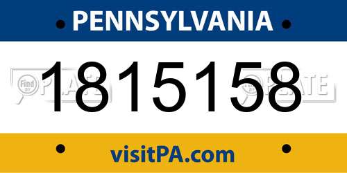 1815158 Pennsylvania License Plate