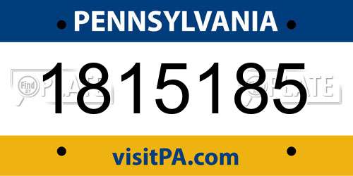 1815185 Pennsylvania License Plate