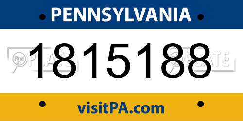 1815188 Pennsylvania License Plate
